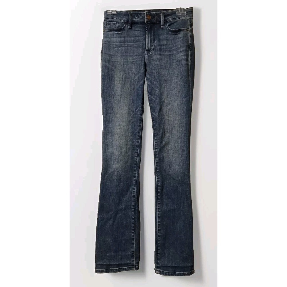 Abercrombie & Fitch Jeans Women's 24/00 Harper Skinny Boot Whiskering Blue Denim